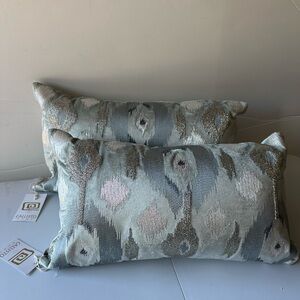 NWT 2 Set Callisto Home Collection Beeded Design Decorative Lumbar Pillow